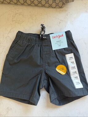 Cat & Jack Charcoal Black Elastic-Waist Toddler Shorts